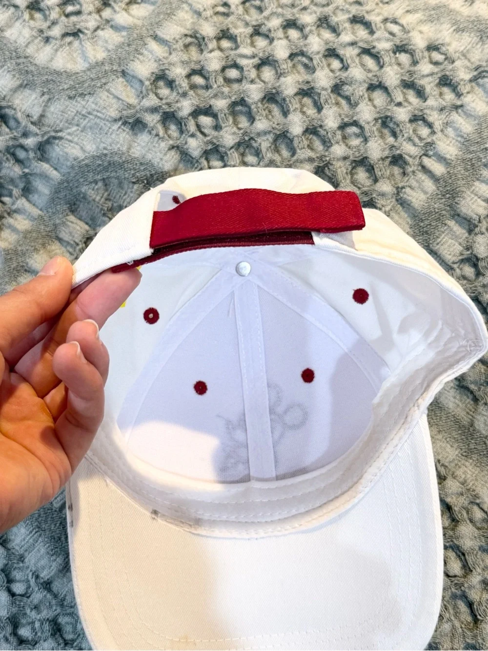 Mickey Mouse White Baseball Cap with Red Accents
